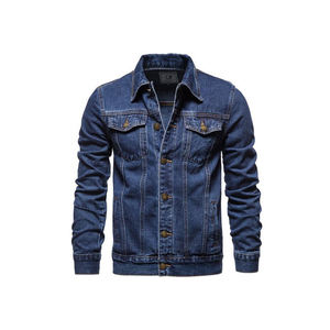 Custom Oversized Denim Jacket for Men Vintage Washed <b>Jean</b> Jacket with Button <b>up</b> Style for Casual Winter Wear OEM Product - Product Image 1