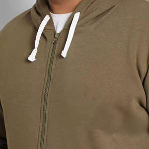 เสื้อฮู้ดแบบซิปไม่มีเชือกรูดสำหรับผู้ชายเสื้อมีฮู้ดผ้าฟลีซโอเวอร์ไซส์แบบเรียบเรียบ - Product Image 6