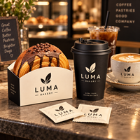 Boîte à pâtisserie personnalisée en carton blanc AT PACK 300G, emballage alimentaire de qualité pour boulangerie avec fenêtre pour croissants, desserts, café