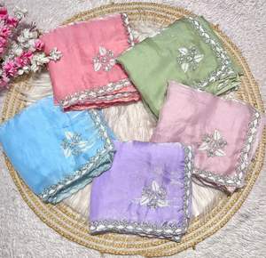 Sari en satin de soie classique pour fête de mariage, avec chemisier exclusif, vêtements ethniques indiens pour femmes, vente en gros - Product Image 3