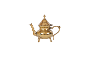 Tetera de té de latón martillado a mano con acabado dorado plateado con mango, artefactos turcos, olla de Metal para regalos - Product Image 2