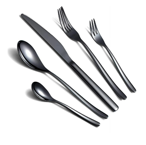 Vente chaude Miroir En Acier Dessert Cuillère Ensemble De 5 Pièces Couverts Artisanat Couverts Ensemble pour La Fête De Mariage Hôtel Utilisé - Product Image 5