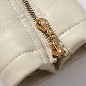 Chaqueta de Cuero Sintético de Punto para Mujer, Invierno 2026, Personalizada, Informal, Ajustada, de Alta Calidad, Impermeable, Transpirable, con Forro de Algodón - Product Image 3