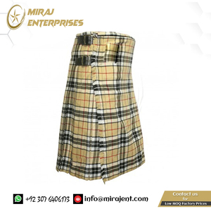 8 Yards de haute qualité Royal Stewart Tartan Kilt pour hommes Jaune et noir Scottish Highland Kilt avec logo personnalisé - Product Image 4