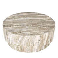 Mesa de Centro Moderna para Exterior de Fibrocemento Ecológico de Travertino Personalizada de Fábrica para Comedor y Uso en Entrada Exterior Aurora - Precio Razonable