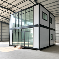 Maison conteneur modulaire préfabriquée de luxe de 20 pieds, style Mid-Century Modern, en acier, portable, petite maison carrée