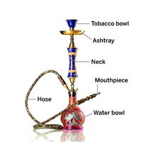 Chicha en verre de conception royale pour bar, élégante, de qualité supérieure, décoration, chicha à vendre, article de décoration, chicha de couleur vert foncé