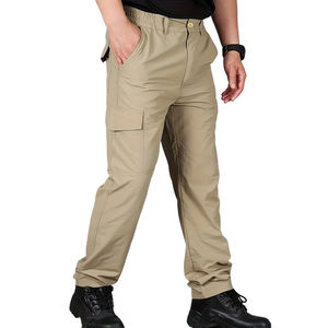 Pantalones cargo de verano personalizados para hombre, pantalones largos transpirables de secado rápido, múltiples bolsillos, botón plano para senderismo al aire libre de talla grande - Product Image 1