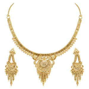 Traditional Gold Plated Imitation Brass Jewelry <b>Set</b> Short Link Chain Trendy Festival Fashion Jewelry <b>Indian</b> Style - Product Image 3