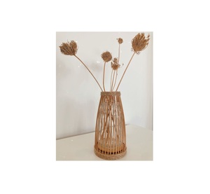 Cesta de maceta de cuerda de yute tejida a mano con soporte, diseño único, cesta de mimbre para interiores y exteriores hecha de hierro y ratán - Product Image 2