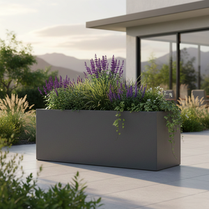 Maceta Moderna Extra Grande de Fibra de Vidrio, Tamaño L 75 x Ancho 18 x Alto 36 Pulgadas, Ligera, Resistente a la Corrosión, Maceta de Jardín de Alta Calidad - Product Image 2