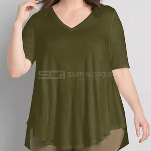 Camiseta de algodón transpirable para mujer, cuello redondo, manga corta, cómoda, informal, holgada, de verano, moderna, sencilla, lisa. - Product Image 1
