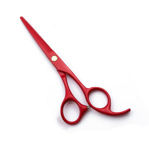 Ciseaux de coiffure professionnels durables et élégants, revêtement rouge, lame tranchante en acier inoxydable, pointe affûtée - Product Image 1