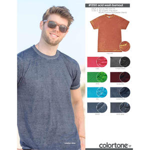 Camiseta vintage de peso pesado de alta calidad del fabricante, mezclilla de algodón 100% desgastada con lavado ácido con logotipo personalizado, tu propia marca - Product Image 2