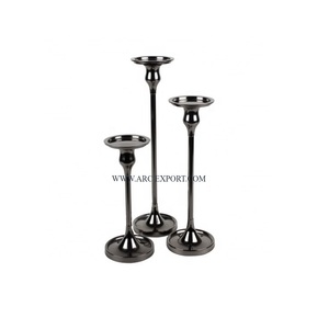 Set of 3 Different Sizes Black Polished Metal Candle <b>Holder</b> for Top Selling Home Table Decoration <b>Candlestick</b> in Lowest Price - Product Image 1