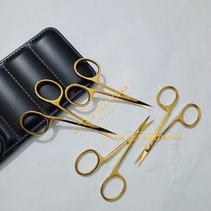 Tijeras Profesionales para Bebés de Acero Inoxidable con Cuchilla Curva de Plasma Dorado, Instrumentos de Belleza con Logotipo Personalizado - Product Image 2