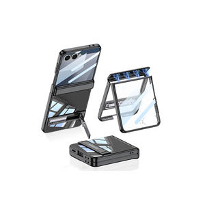 เคสพรีเมียมสีเงินสำหรับ Galaxy Z Flip 7 ดีไซน์ใส พร้อมขาตั้ง Zore Lego ป้องกันกล้อง ผลิตจากยางซิลิโคนโปร่งแสง - Product Image 2