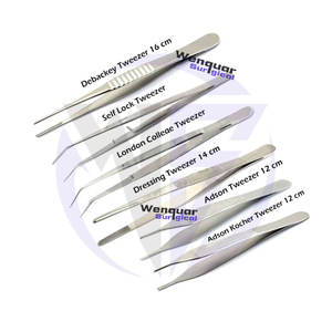 Ensemble de pincettes chirurgicales dentaires de haute qualité 6 pièces Wenquar Debakey Self-Lock London College Adson Kocher Dressing Instruments - Product Image 1