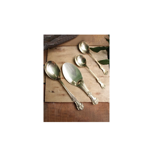 Top exigeant en laiton cuillère à salade couverts couteau fourchette cuillère dîner salade nourriture photographie accessoires artisanat naturel - Product Image 2