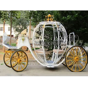Chariot de cheval de Cendrillon de Style citrouille pour les décorations de mariage doux thème de mariage indien inspiré chariot de Cendrillon - Product Image 4