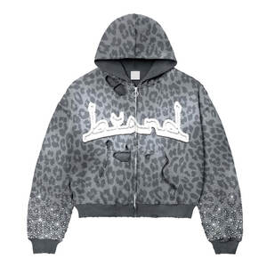 Design personnalisé et logo vêtements vêtements soleil délavé strass Boxy sweat à capuche en détresse à bas prix Vintage Boxy brodé à capuche - Product Image 2