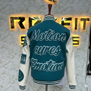 Chaqueta de hombre de lana y seda bordada de alta calidad con etiqueta personalizada con cierre de botón cubierto chaquetas versity chaquetas Lettermen - Product Image 5