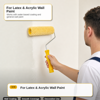 Rouleau de peinture acrylique jaune à poils longs de 5 et 9 pouces avec manche épais pour peinture murale au latex, acrylique et à base d'eau – Vente en gros