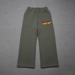 2026 nouveau arrivé personnalisé DTG imprimé Logo lavé décontracté hommes toile pantalons de survêtement lourds avec fermeture à cordon - Product Image 1
