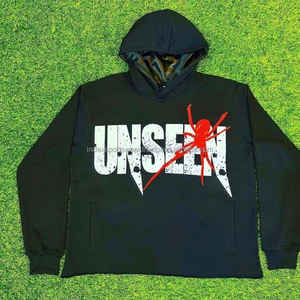 Pull à capuche d'hiver pour hommes Polaire personnalisée Polyester/coton teint uni Vente en gros - Product Image 3