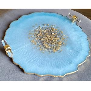 Plateau de service et dessous de verre à 3 niveaux en résine décorative de créateur, fabriqués à la main, de qualité supérieure, personnalisés pour les restaurants à domicile de l'Inde - Product Image 5