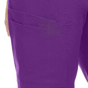 กางเกงสครับสำหรับผู้หญิงกางเกงสีทึบกางเกงทรงหลวมสำหรับพยาบาลแบบตรงปรับแต่งได้โลโก้ขนาดได้ตามต้องการ - Product Image 2