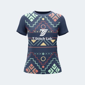 T-shirt pour femme à manches courtes, coupe classique, imprimé, respirant, prix abordable, nouvelle collection, motif tribal, service OEM, vente chaude - Product Image 1