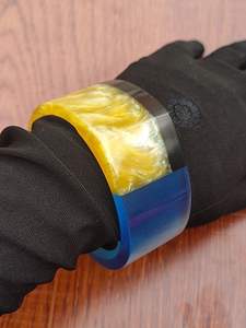 Pulsera de regalos de joyería apilable de moda, brazalete de gelatina acrílica de resina gruesa redonda Irregular transparente para mujeres y niñas - Product Image 6