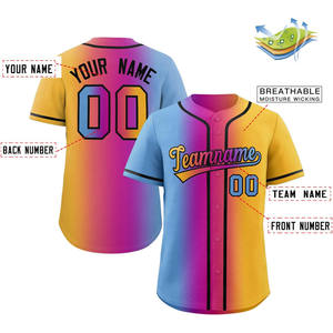 Wholesale Custom Baseball Jersey Breathable Gradient Sportswear for Men & Women Team Uniform with Logo Printing - Product Image 2