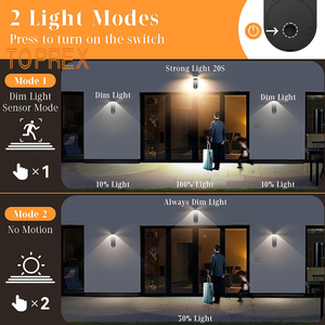 Lampe murale LED solaire pliable TOPREX avec détecteur de mouvement et étanchéité IP65, lumière blanche chaude pour porche et porte d'entrée - Product Image 4