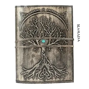 Leather Journal Refillable <b>Lined</b> Paper Tree of Life Handmade Writing <b>Notebook</b> Diary Leather Daily Notepad for Women and Men - Product Image 5