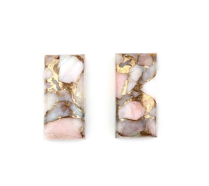 High Quality Natural Pink <b>Opal</b> Copper Long Rectangle Cabochon Gemstone Jewelry Making Loose Cabochon Rings Birthstone <b>Bracelet</b> - Product Image 2