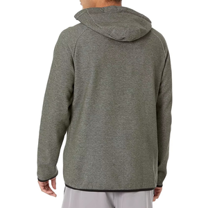 Sudadera con Capucha Gris para Hombre, Corte Regular, Informal, Tejida, Manga Larga, Color Sólido, Diseño con Bolsillos, Ropa de Otoño - Product Image 4