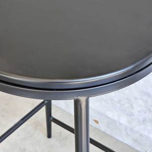 Tabouret de bar industriel contemporain avec assise en bois et pieds en fer thermolaqué pour une utilisation dans une ferme ou une cuisine - Product Image 5