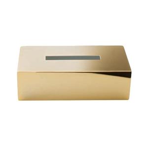 Caja de pañuelos de Metal dorado de alta calidad, forma rectangular hecha a mano Con excelente acabado para mesas de restaurante, Hotel, cafetería - Product Image 2