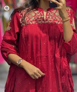 Indian Kurta Sets Pakistani Dress <b>Ladies</b> Wholesale Fashion Pishwas, Anarkali Style Embroidery work <b>Top</b> Bottom Set - Product Image 4