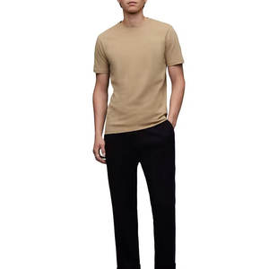 Algodón orgánico peinado Slim Fit diseñador Pakistán venta al por mayor hombres Panel Camiseta cuello redondo camisetas de secado rápido - Product Image 3