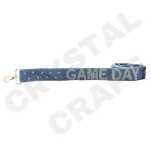 Titan up Sangles de sac de perles de rocaille en or blanc personnalisées 'Hook Em Horns' Accessoire à la mode Sangle de sac à main perlée - Product Image 2