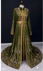 Bordado de diseñador Zari con piedra elegante embellecida, Dabka, trabajo de perlas en hermoso caftán verde y velo para boda = 2025 - Product Image 2