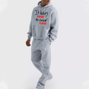 Conjunto Deportivo Personalizado al por Mayor para Hombre, Corte Ajustado, Sudadera con Capucha de Color Sólido, Pantalones Deportivos Acampanados para Invierno, con Capucha - Product Image 4