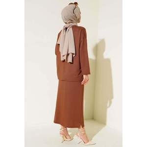 ชุด2ชิ้นกระโปรงพื้นฐานสีน้ำตาล - Product Image 2