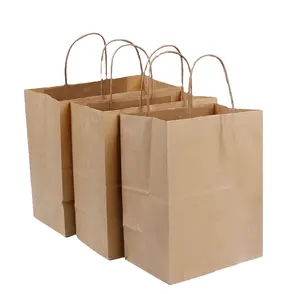 Promotion Wholesale kraft paper bags for restaurant food take out paper bags with your own logo recycled material Gold supplier