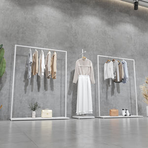 Soporte para ropa, soporte de exhibición de ropa de Metal, suministros de Boutique, estante de exhibición de ropa blanco para tiendas de ropa - Product Image 6