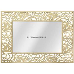 Recién llegado, único diseñador de lujo, chapado en oro, hecho de metal, forma rectangular, aspecto atractivo, espejo de pared a un precio impresionante - Product Image 1