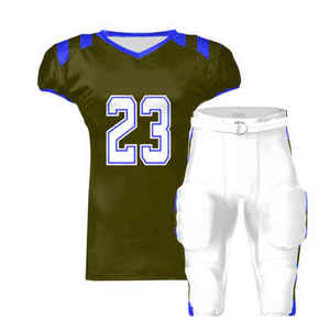 Conjuntos de uniformes de fútbol personalizados de calidad superior Diseño único Material de poliéster Transpirable Tallas grandes XL Equipos de fútbol americano - Product Image 1